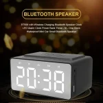 AEC BT508 Wireless Charging Bluetooth Speaker LED Alarm Clock Power Bank Three-In-One Speaker - Image 4