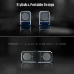 BT628 10W Portable TWS Transparent Bluetooth Speakers With Magnetic Connectable Base Outdoor Stereo Bass Subwoofer - Image 8