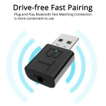 BT005 5.0 USB Bluetooth Receiver Speaker Amplifier AUX Audio I Car Wireless Stereo Bluetooth Stick Adapter - Image 3