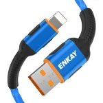 ENKAY ENK-CB203 Cloth Weaving Thread USB to 8 Pin Data Transfer Charging Cable, 8 Pin - Image 2
