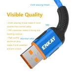 ENKAY ENK-CB203 Cloth Weaving Thread USB to 8 Pin Data Transfer Charging Cable, 8 Pin - Image 3