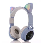 Cute Cat Ear Bluetooth 5.0 Headphones Foldable On-Ear Stereo Wireless Headset Headphone with Mic / LED Light / FM Radio / TF Card, SYA00833501F, SYA00833501A, SYA00833501B, SYA00833501C, SYA0083350...