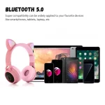 Cute Cat Ear Bluetooth 5.0 Headphones Foldable On-Ear Stereo Wireless Headset Headphone with Mic / LED Light / FM Radio / TF Card, SYA00833501F, SYA00833501A, SYA00833501B, SYA00833501C, SYA0083350... - Image 6