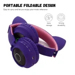 Cute Cat Ear Bluetooth 5.0 Headphones Foldable On-Ear Stereo Wireless Headset Headphone with Mic / LED Light / FM Radio / TF Card, SYA00833501F, SYA00833501A, SYA00833501B, SYA00833501C, SYA0083350... - Image 10