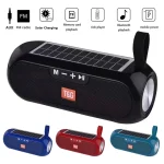 T&G TG182 Portable Column Wireless Stereo Music Box Solar Power waterproof USB AUX FM radio super bass - Image 2