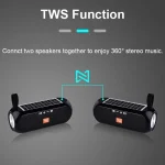 T&G TG182 Portable Column Wireless Stereo Music Box Solar Power waterproof USB AUX FM radio super bass - Image 6