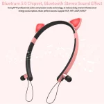 ZW29 Cat Ear Stereo Sound HIFI Fashion Outdoor Portable Sports Wireless  Bluetooth Headset with Mic & LED Light Glowing - Image 11