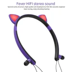 ZW29 Cat Ear Stereo Sound HIFI Fashion Outdoor Portable Sports Wireless  Bluetooth Headset with Mic & LED Light Glowing - Image 12