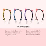 ZW29 Cat Ear Stereo Sound HIFI Fashion Outdoor Portable Sports Wireless  Bluetooth Headset with Mic & LED Light Glowing - Image 15
