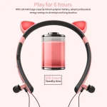 ZW29 Cat Ear Stereo Sound HIFI Fashion Outdoor Portable Sports Wireless  Bluetooth Headset with Mic & LED Light Glowing - Image 9