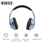 VJ033 Multi-function Upgrade Bluetooth 5.0 Headset Stereo Wireless LED Microphone FM Radio Headset - Image 4