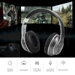 VJ033 Multi-function Upgrade Bluetooth 5.0 Headset Stereo Wireless LED Microphone FM Radio Headset - Image 5