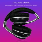 VJ033 Multi-function Upgrade Bluetooth 5.0 Headset Stereo Wireless LED Microphone FM Radio Headset - Image 7