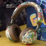 VJ086 Graffiti Headset Wireless Sports Bluetooth Headset Water Transfer Color Print Headset, Support TF, FM - Image 2