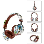 VJ086 Graffiti Headset Wireless Sports Bluetooth Headset Water Transfer Color Print Headset, Support TF, FM - Image 4