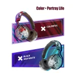 VJ086 Graffiti Headset Wireless Sports Bluetooth Headset Water Transfer Color Print Headset, Support TF, FM - Image 6