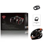 Tourya B7 Wireless Bluetooth Headset Foldable Headphone Adjustable Earphones with Microphone, B7 (Black Red), B7 (Black Blue) - Image 3