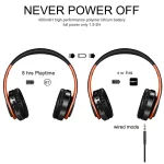 Tourya B7 Wireless Bluetooth Headset Foldable Headphone Adjustable Earphones with Microphone, B7 (Black Red), B7 (Black Blue) - Image 5