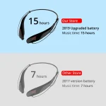 Large Capacity Bettery Handsfree Sport Wireless Bluetooth Stereo Earphones with Mic - Image 3