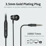 Langsdom M305 Bass Earphone for Phone 3.5mm In-ear Metal Earphones with HD Mic Earbuds for xiaomi iPhone Samsung - Image 2