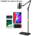 Live Folding Multifunctional Floor Stand For 4-13 Inch Cell Phone/Tablet/Switch, Retractable With Desktop Collet(Black), Retractable(Black) - Image 4