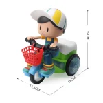Electric Universal Stunt Tricycle Rotating Cartoon Toy Car with Light Music, Random Color Delivery, Boy, Girl - Image 3