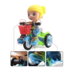Electric Universal Stunt Tricycle Rotating Cartoon Toy Car with Light Music, Random Color Delivery, Boy, Girl - Image 4