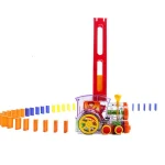 Puzzle Domino Car Electric Train With Sound And Light Music Automatic Licensing Electric Car Toy, Transparent, Yellow Bee, White Cow - Image 3