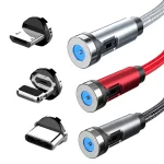 CC56 Dust Plug Rotating Magnetic Wire, Cbale Length: 2m, 2m Android Head, 2m Micro USB - Image 2