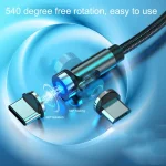 CC56 Dust Plug Rotating Magnetic Wire, Cbale Length: 2m, 2m Android Head, 2m Micro USB - Image 4