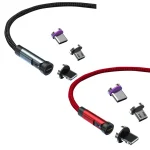 CC57 540 Degrees Rotary Magnetic Fast Charging Data Cable, 1m + 8 Pin + Type-C/USB-C + Micro USB + Red, 1m + Type-C/USB-C + Micro USB + Black, 2m + Type-C/USB-C + Micro USB + Red... - Image 2
