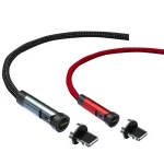 CC57 540 Degrees Rotary Magnetic Fast Charging Data Cable, 1m + 8Pin + Red, 2m + 8Pin + Red, 1m + 8Pin + Black, 2m + 8Pin + Black - Image 2