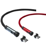 CC57 540 Degrees Rotary Magnetic Fast Charging Data Cable, 1m + Micro USB + Red, 2m + Micro USB + Red, 1m + Micro USB + Black, 2m + Micro USB + Black - Image 2