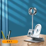 Oatsbasf 5 in 1 Multi-Function Earphone Storage Bracket Wireless Charging Base Bracket - Image 2