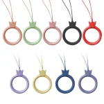 10pcs Crown Model Finger Ring Silicone Cell Phone Lanyard U Disk Rope, Crown Matcha Green, Crown Sky Blue, Crown Black, Crown Red, Crown Lavender Gray, Crown Midnight Blue, Crown Sand Pink... - Image 2