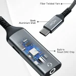 MH339A Type-c / USB-c Adapter Cable Mobile Phone Live Audio Charging Cable, MH339A (Gray), MH339A (Black) - Image 4