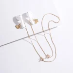 Universal Anti-lost Chain for Wireless Earphones Sweet and Simple Commuter Zircon Butterfly Anti-lost Necklace