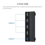 2 PCS Extend USB Adapter Accessories for Play Station 4 Slim Console USB HUB 3.0 High Speed - Image 6