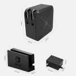Multi-Function Projection And Charging AC Adapter Base Support Android/PC/Lite For Switch, Black+US Plug, Black+EU Plug, Black+UK Plug - Image 4