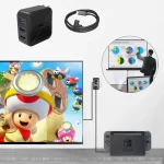 Multi-Function Projection And Charging AC Adapter Base Support Android/PC/Lite For Switch, Black+US Plug, Black+EU Plug, Black+UK Plug - Image 8