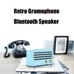 T5 Retro Gramophone Bluetooth Speaker Portable Wireless Outdoor Mini Speaker, Pink, Blue, Black, Green - Image 5
