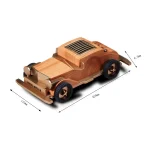 AS60 Retro Car Shape Wooden Subwoofer Mini Wireless Bluetooth Speaker, Dark Wood, Light Wood - Image 2