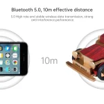 AS60 Retro Car Shape Wooden Subwoofer Mini Wireless Bluetooth Speaker, Dark Wood, Light Wood - Image 3