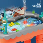 Penguin Stair Climbing Children Electric Magnetic Fishing Toy Multifunctional Game Set, Orange, Blue - Image 6