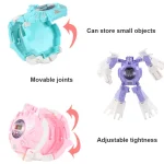 3 PCS Children Electronic Watch Cartoon Deformation Robot Toy Watch, Blue, Purple, Yellow, Pink - Image 3