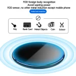 X8 15W QI Round Acrylic Mirror Wireless Charger - Image 3