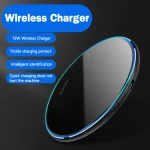 X8 15W QI Round Acrylic Mirror Wireless Charger - Image 4