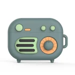 2 PCS Retro Radio Shape Protective Cover Silicone Case for AirPods Pro, Green, Blue Gray, Matcha Green, Pink, Green+Metal Hook, Blue Gray+Metal Hook, Matcha Green+Metal Hook, Pink + Metal Hook...