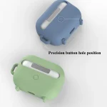 2 PCS Retro Radio Shape Protective Cover Silicone Case for AirPods Pro, Green, Blue Gray, Matcha Green, Pink, Green+Metal Hook, Blue Gray+Metal Hook, Matcha Green+Metal Hook, Pink + Metal Hook... - Image 4