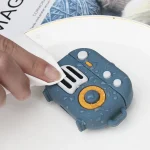 2 PCS Retro Radio Shape Protective Cover Silicone Case for AirPods Pro, Green, Blue Gray, Matcha Green, Pink, Green+Metal Hook, Blue Gray+Metal Hook, Matcha Green+Metal Hook, Pink + Metal Hook... - Image 5